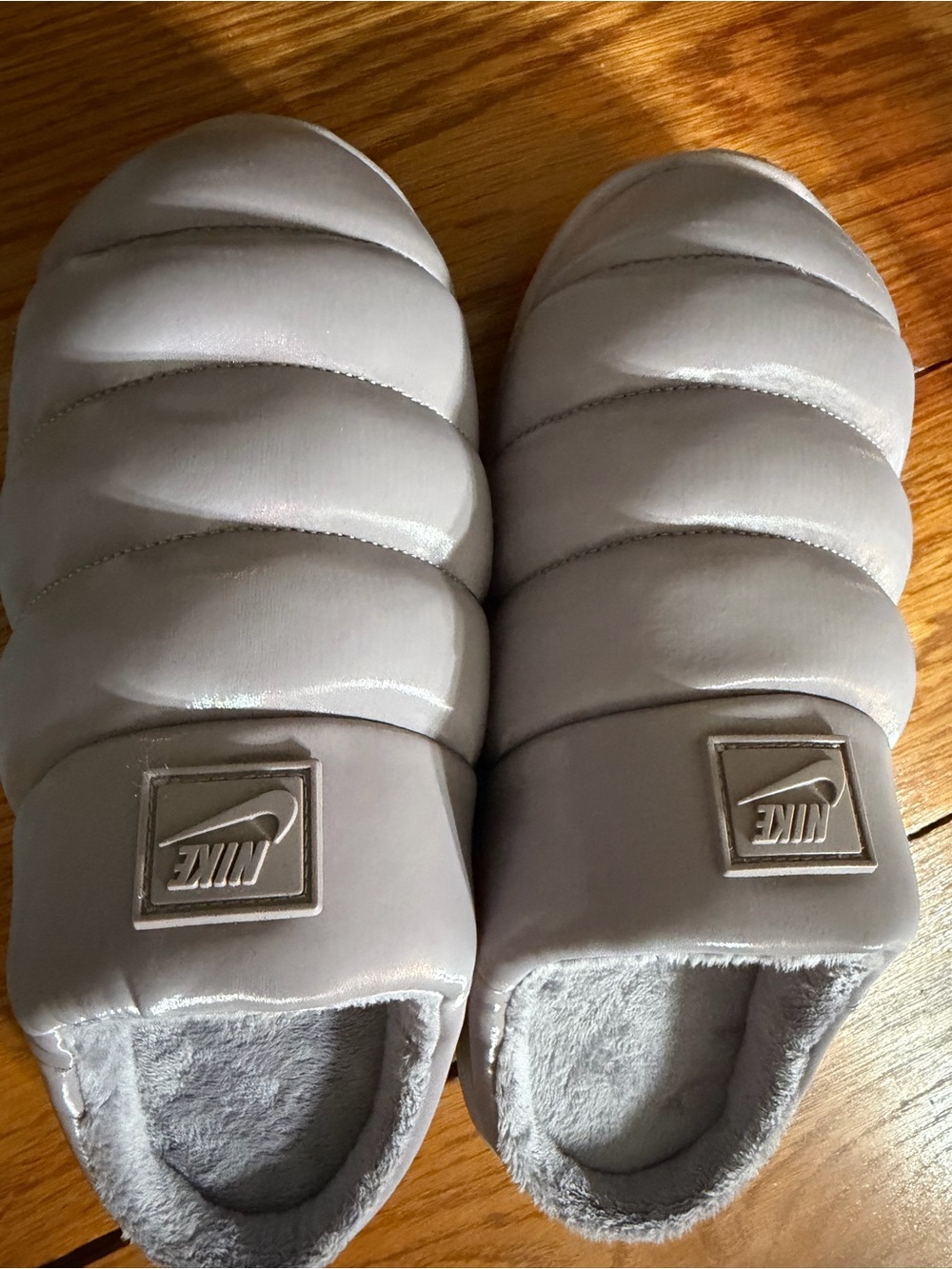 Nike Women’s Quilted Slip-On Loafers in Light Lilac